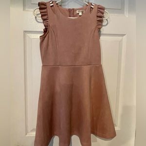 Ava & Yelly size 12 dress in dusty rose/pink color faux suede feel